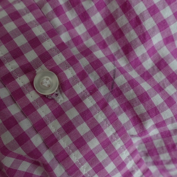 Robert Graham Pink Gingham Long Sleeve Button Down Shirt Women's Size M Cotton - Picture 9 of 11
